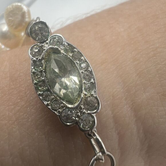 Vtg Crown Trifari Necklace Floating Pearls Illusion Real Pearls Wedding Multi - Picture 5 of 8